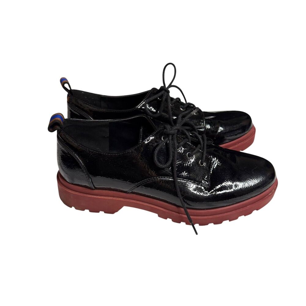 Mix No 6 Gustava Loafers Shoes Faux Patent Leather Women Black 9.5